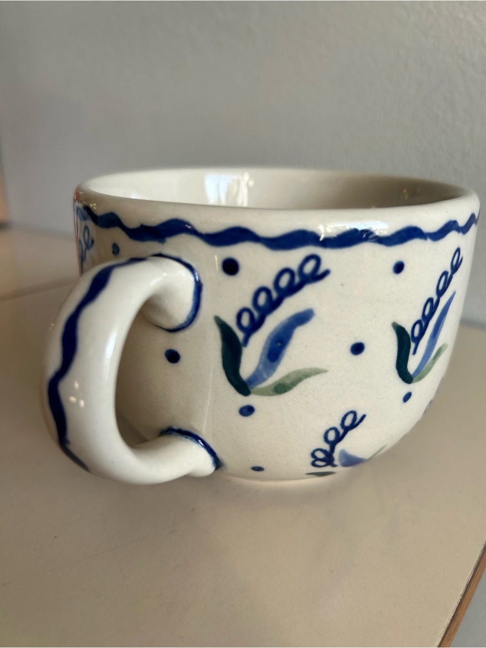 Ceramika Artystyczna Polish Pottery Cup Bowl Boleslawiec Tulip Garden Pattern